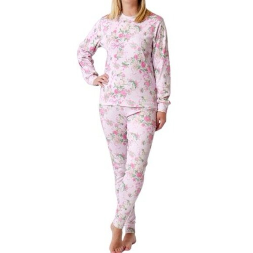 LoveShackFancy Cabbage Rose Organic Cotton Adult Pajama Set XS